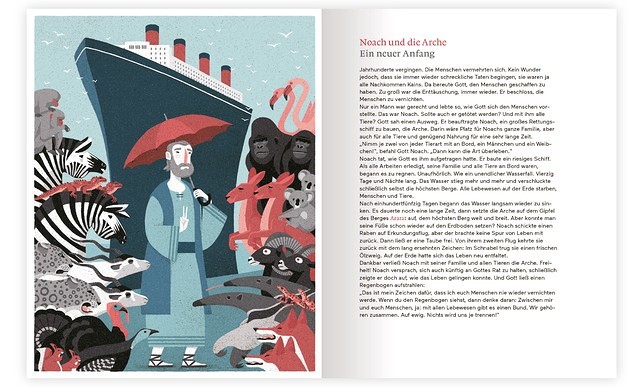 Szene / Seiten aus: 'Die beste Geschichte aller Zeiten' von Georg Langenhorst. Illustration: Tobias Krejtschi / Katholisches Bibelwerk